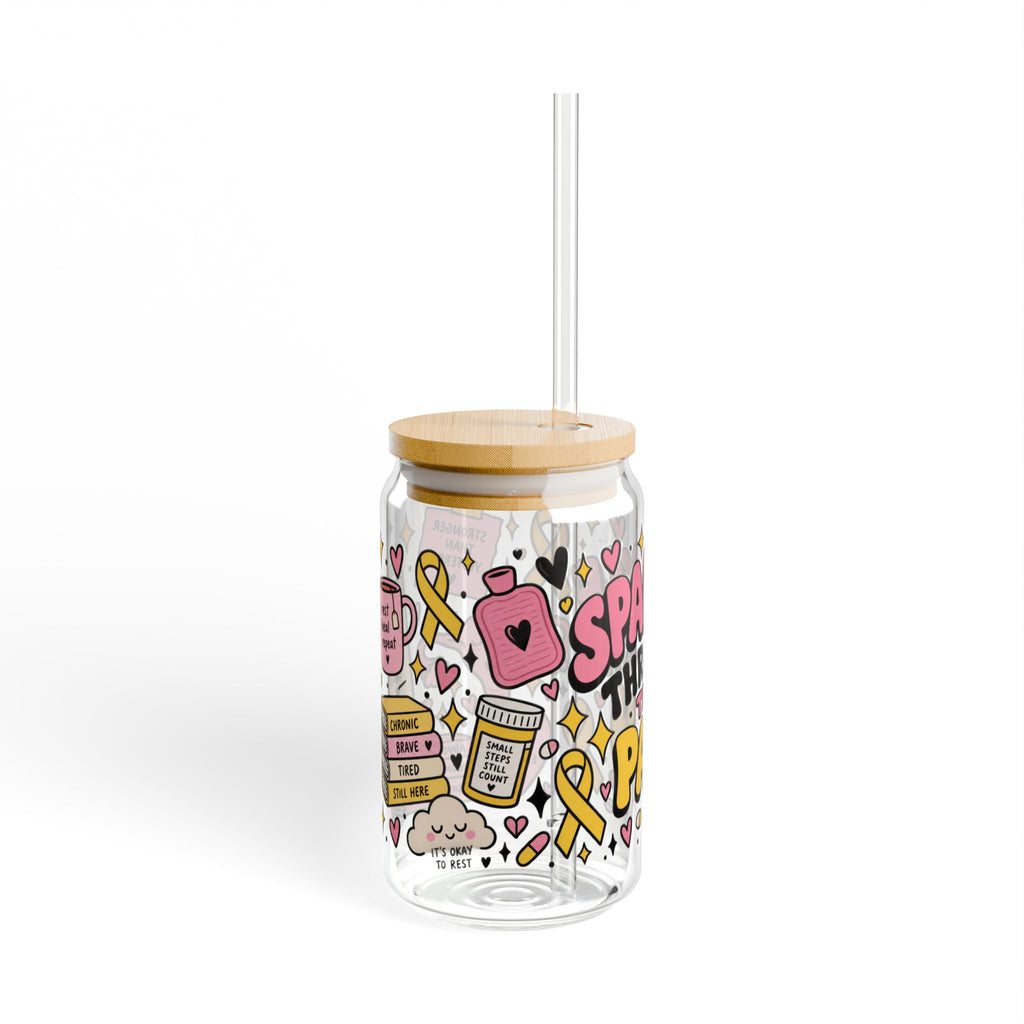 Sipper Glass, 16oz | Botanical Chronic Illness Gift