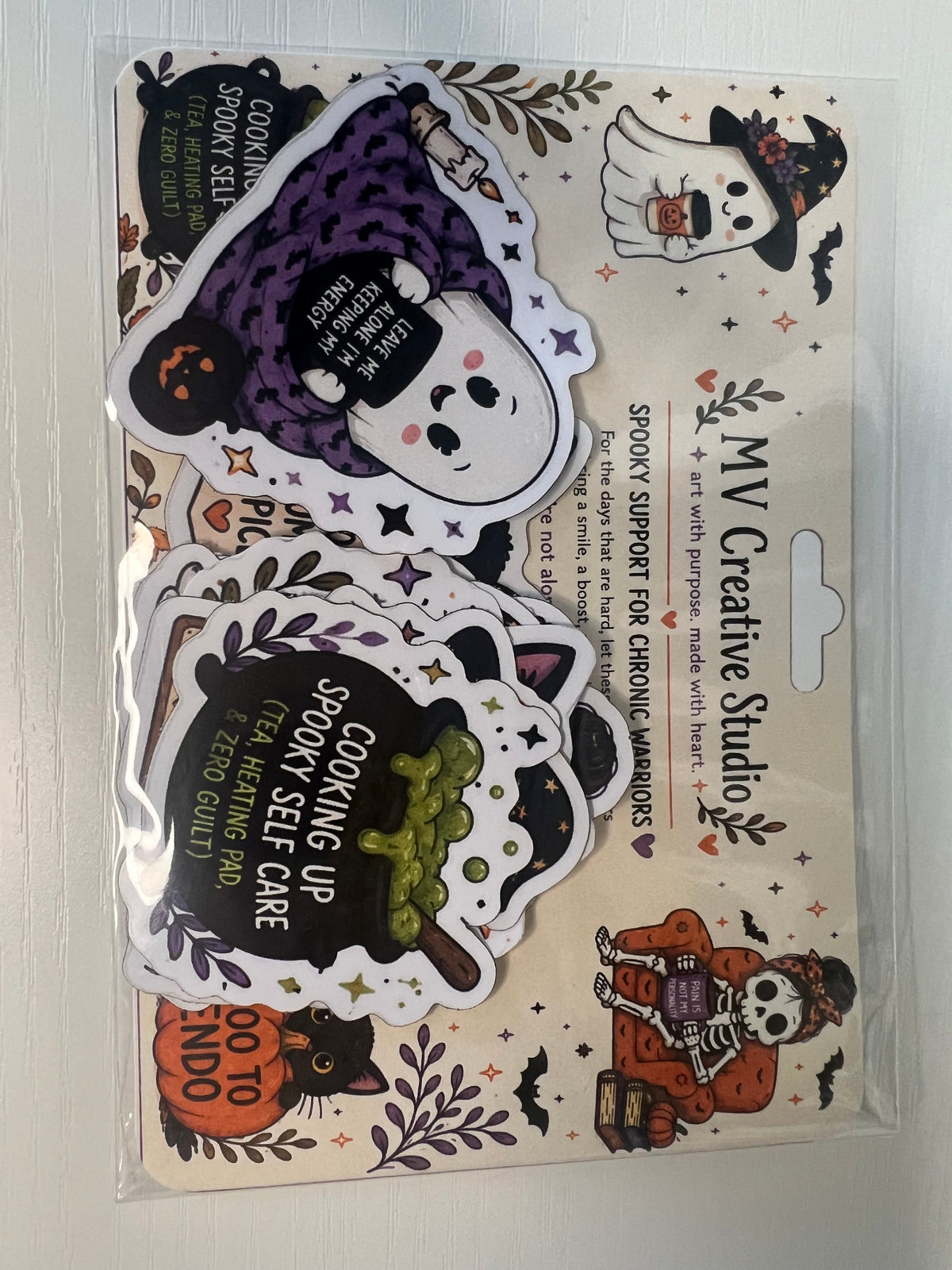 Spooky Support Halloween Sticker Bundle | Chronic Illness Awareness Gift