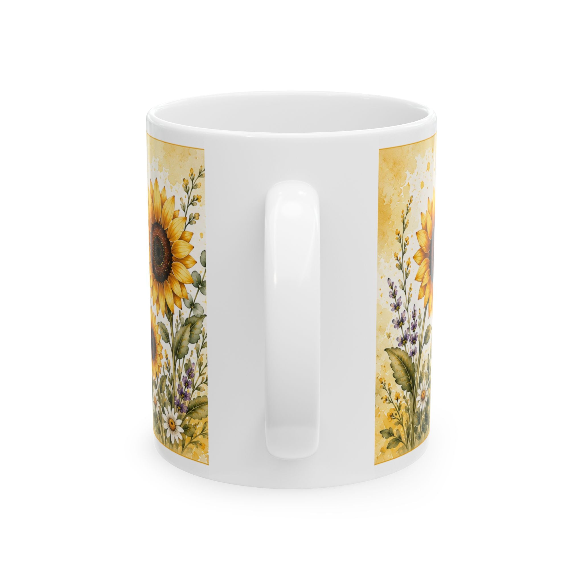 Sunflower Healing Mug — "Healing takes time. Be gentle with yourself." Inspirational Ceramic Coffee Cup (11oz/15oz)