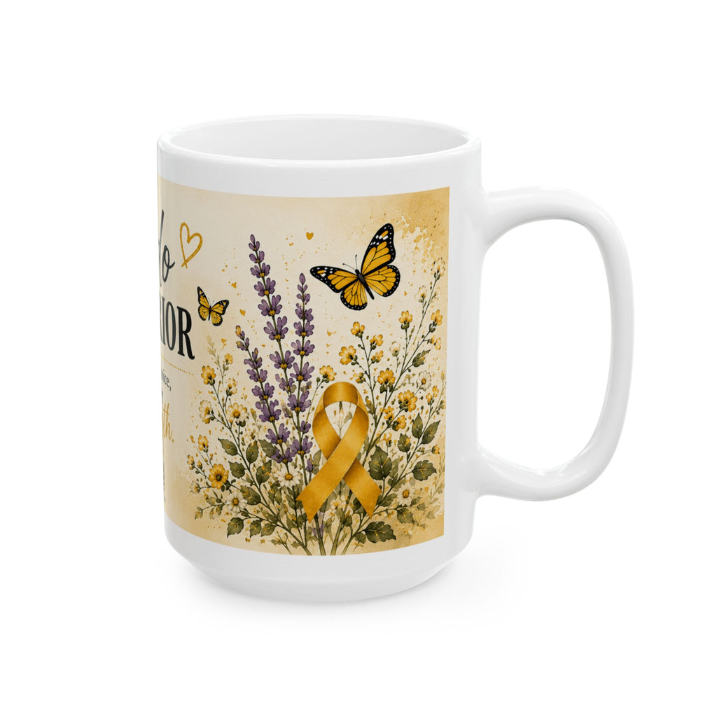 Endo Warrior Ceramic Mug — “Endo Warrior: Not by Choice but by Strength” Inspirational Endometriosis Awareness Coffee Cup