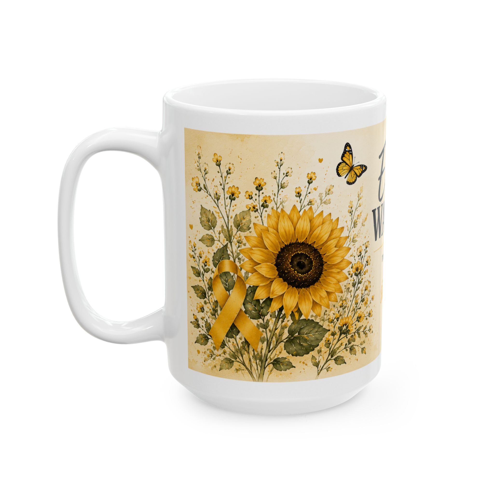 Endo Warrior Ceramic Mug — “Endo Warrior: Not by Choice but by Strength” Inspirational Endometriosis Awareness Coffee Cup