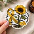 Sunflower Rising Through Barbed Wire | Endometriosis Awareness Sticker – MV Creative Studio (1)