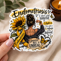 Strong Woman with a Heartbeat Tattoo | Endometriosis Sticker (2)