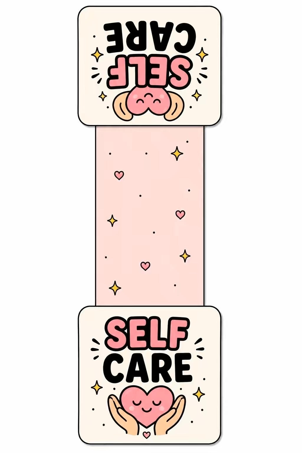 Self Care Magnetic Bookmark | Cute Book Lover Gift | Pink Heart Bookmark | Mental Health & Wellness Gift | Reader Accessory