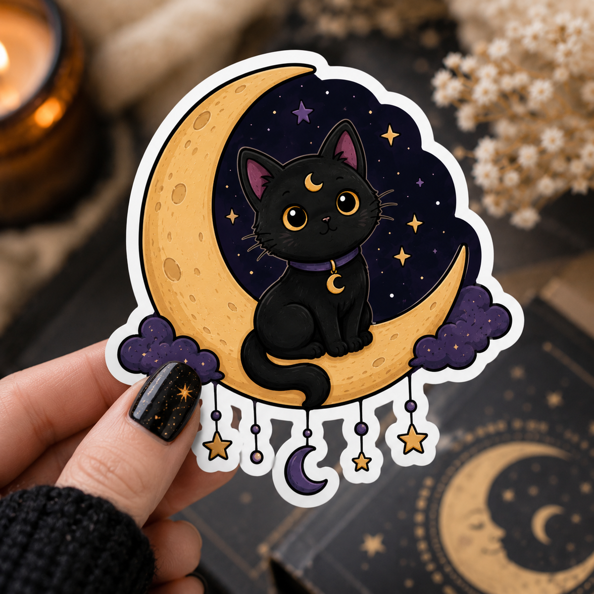 Moon Cat No. 01 — The Stargazer sticker