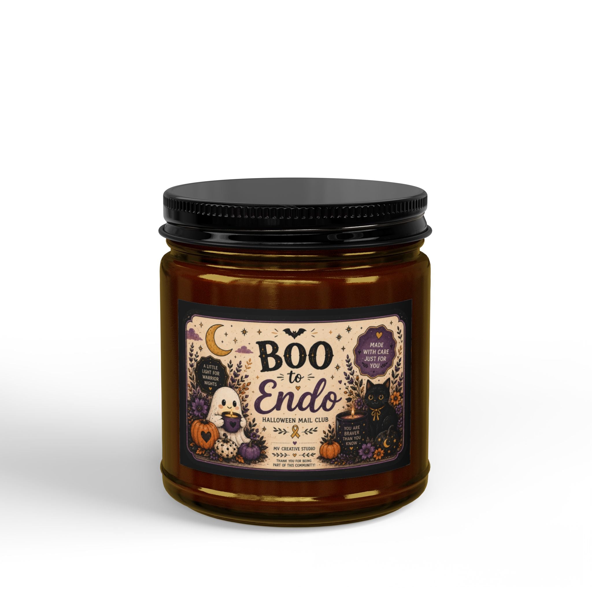 Halloween Soy Candle — “Boo to Endo” Spell for Rest (4oz & 9oz)