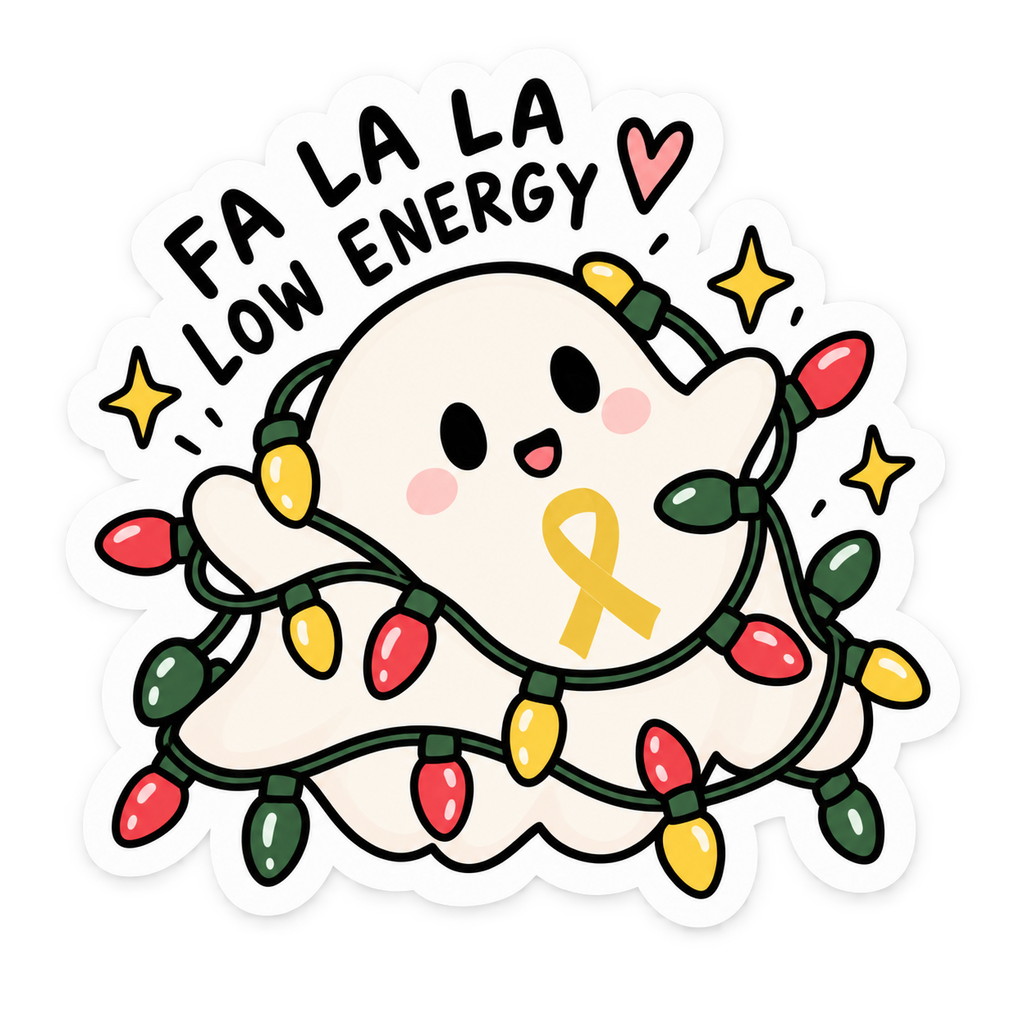 Boo to Endo Christmas Sticker Pack | 5 Endometriosis Awareness Stickers | Chronic Illness Gift | Cute Holiday Ghost Stickers 👻🎄💛