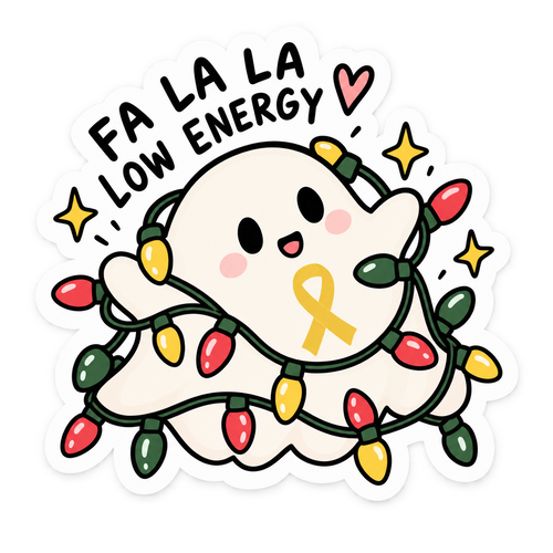 Boo to Endo Christmas Sticker Pack | 5 Endometriosis Awareness Stickers | Chronic Illness Gift | Cute Holiday Ghost Stickers 👻🎄💛