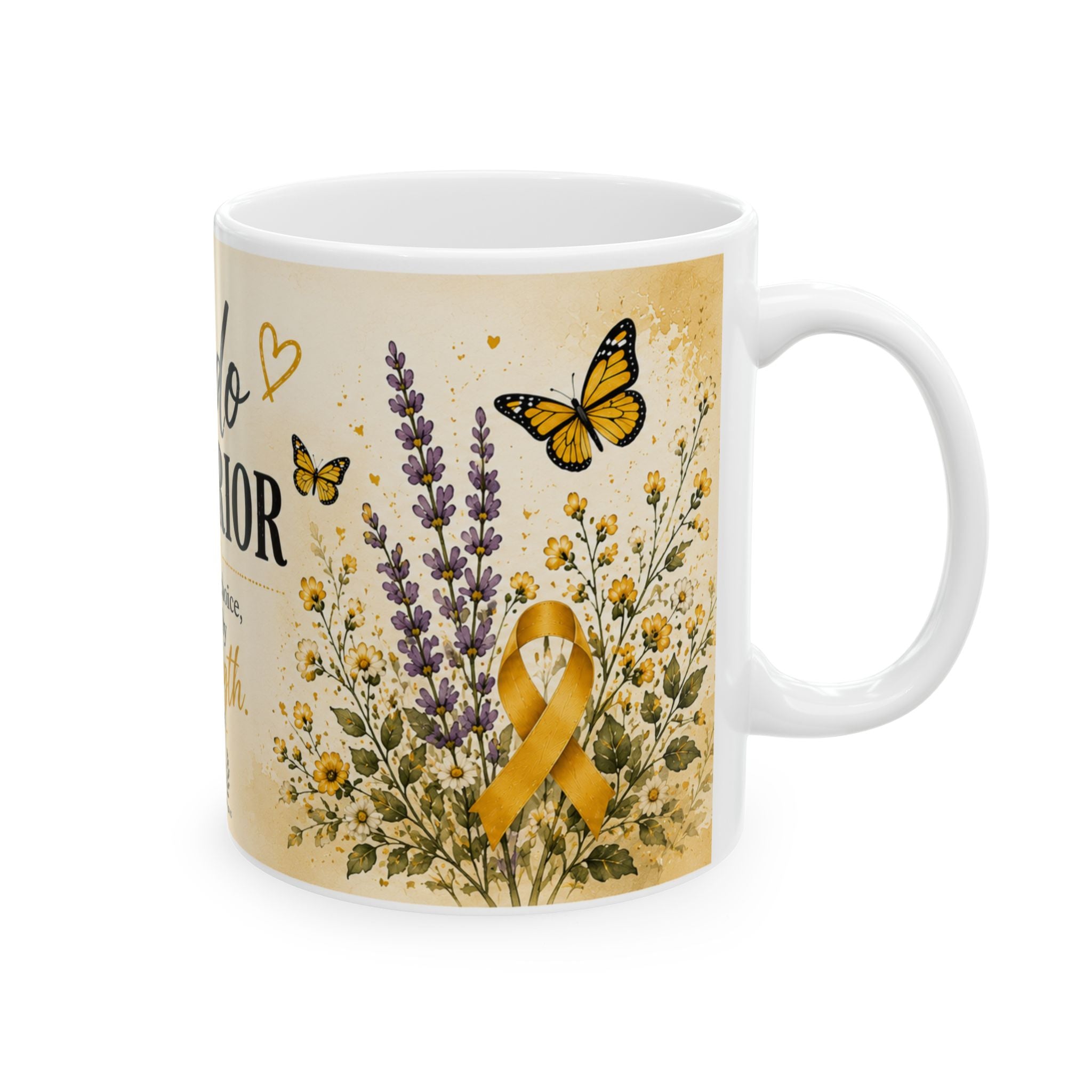 Endo Warrior Ceramic Mug — “Endo Warrior: Not by Choice but by Strength” Inspirational Endometriosis Awareness Coffee Cup