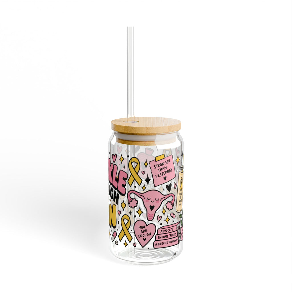 Sipper Glass, 16oz | Botanical Chronic Illness Gift