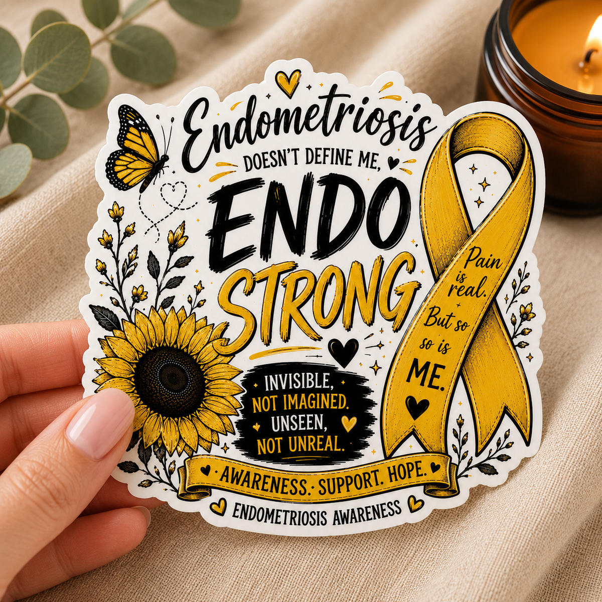 Endo Strong Awareness | Endometriosis Sticker 13