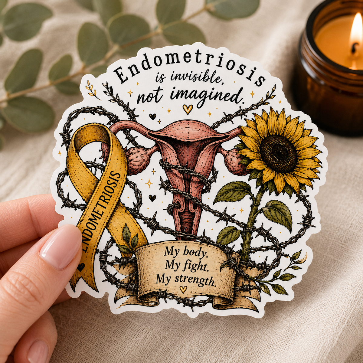 Endometriosis is Invisible | Endometriosis Sticker (4)