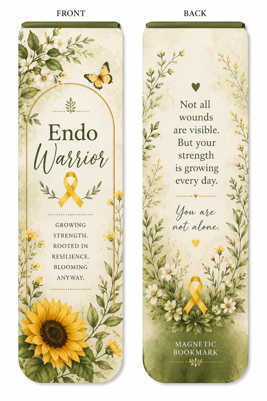 Botanical inspired magnetic bookmark
