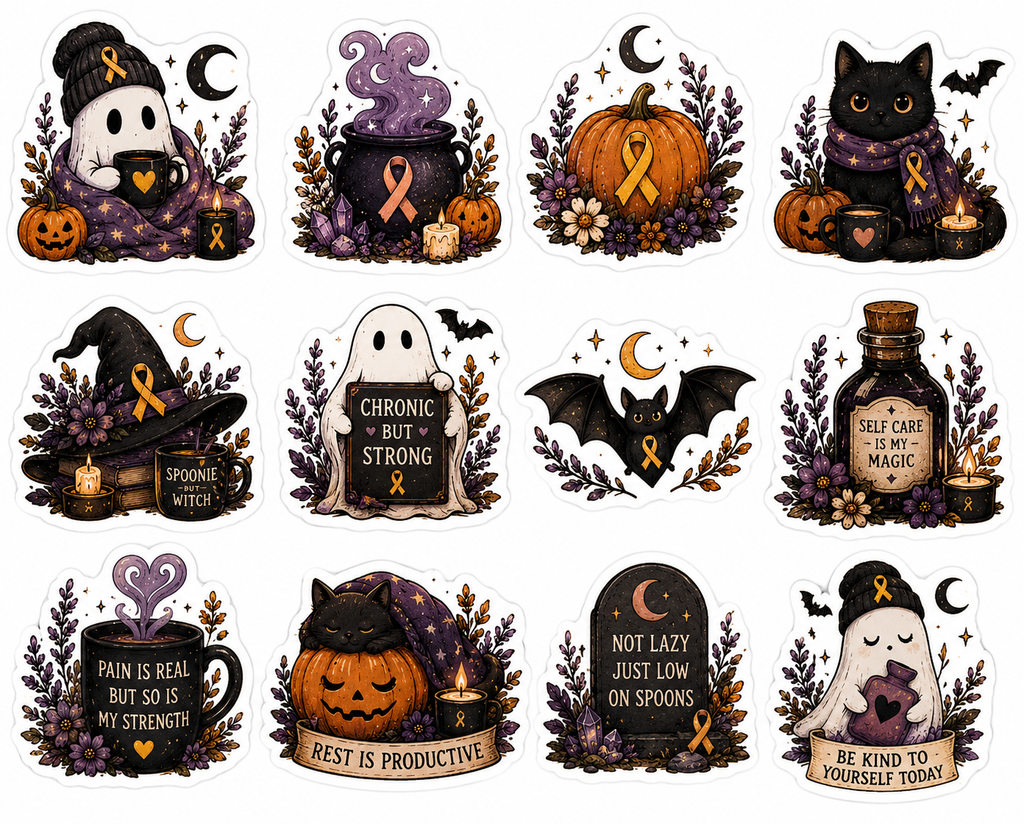 Cozy Halloween Chronic Sticker Bundle (10 stickers)