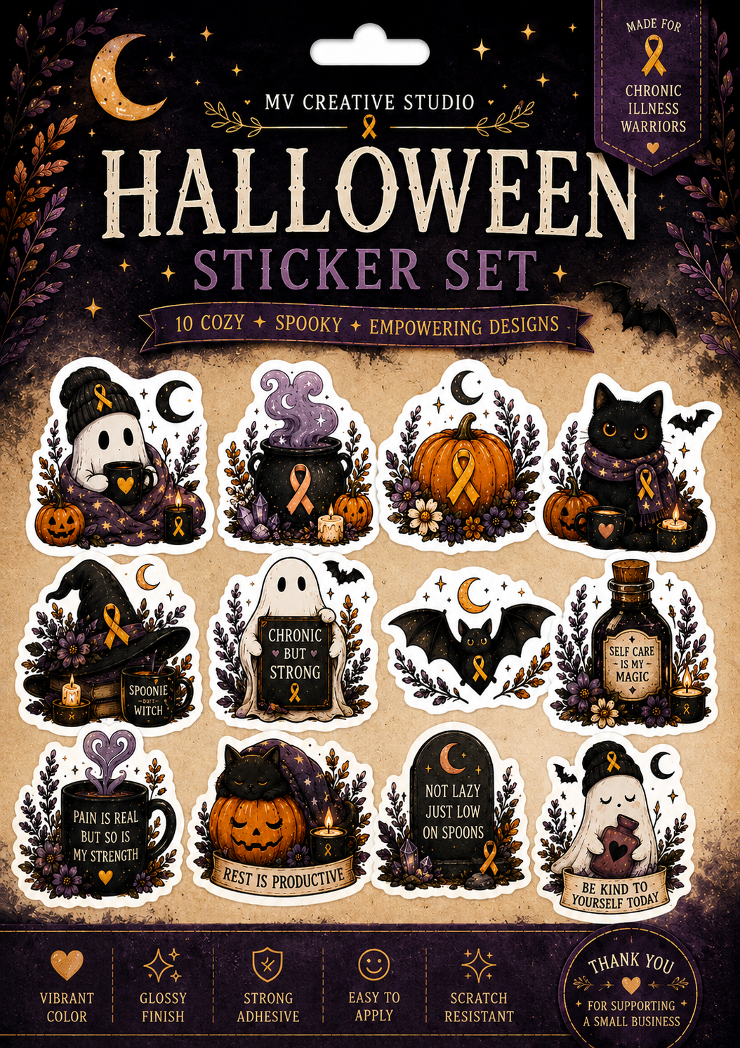 Cozy Halloween Chronic Sticker Bundle (10 stickers)