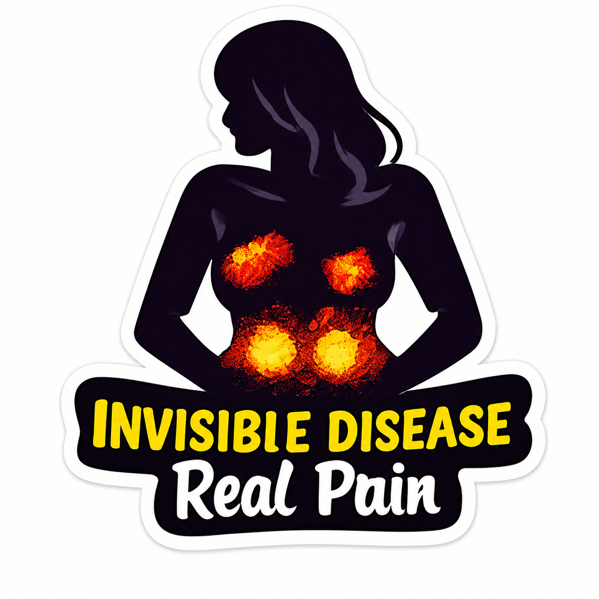 Invisible Disease Real Pain Sticker | Chronic Illness Awareness Gift