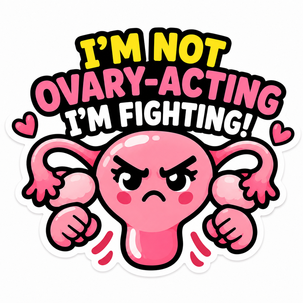 I’m not Ovary-Acting Sticker | Endometriosis Awareness Gift