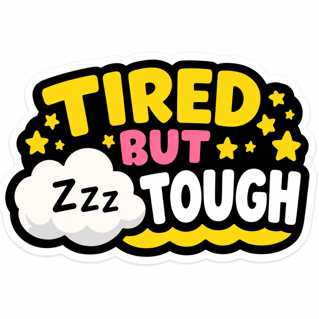 Tired But Tough Sticker | Chronic Illness Warrior Gift