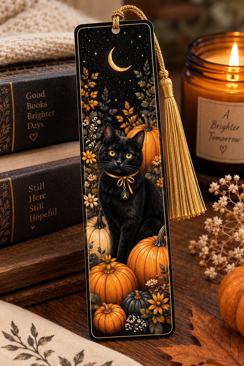 Black Cat Bookmark | Gothic Book Lover Gift