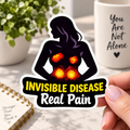 Invisible Disease Real Pain Sticker | Chronic Illness Awareness Gift