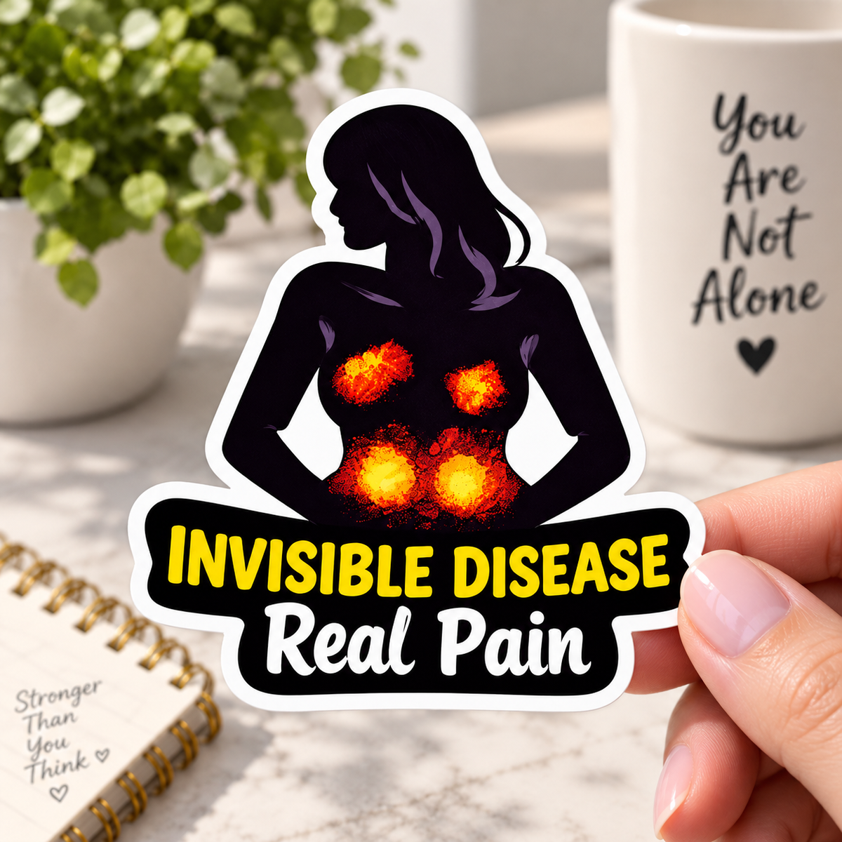 Invisible Disease Real Pain Sticker | Chronic Illness Awareness Gift