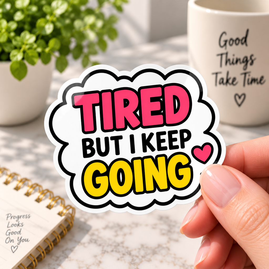 Tired but I Keep Going Sticker | Chronic Illness Encouragement Gift