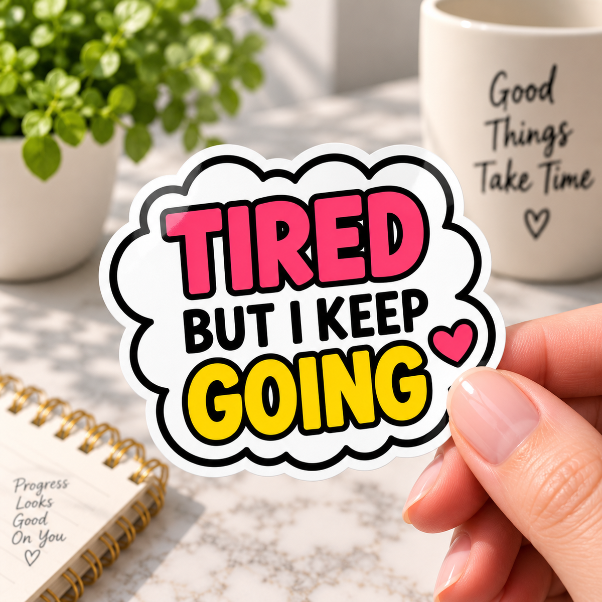 Tired but I Keep Going Sticker | Chronic Illness Encouragement Gift