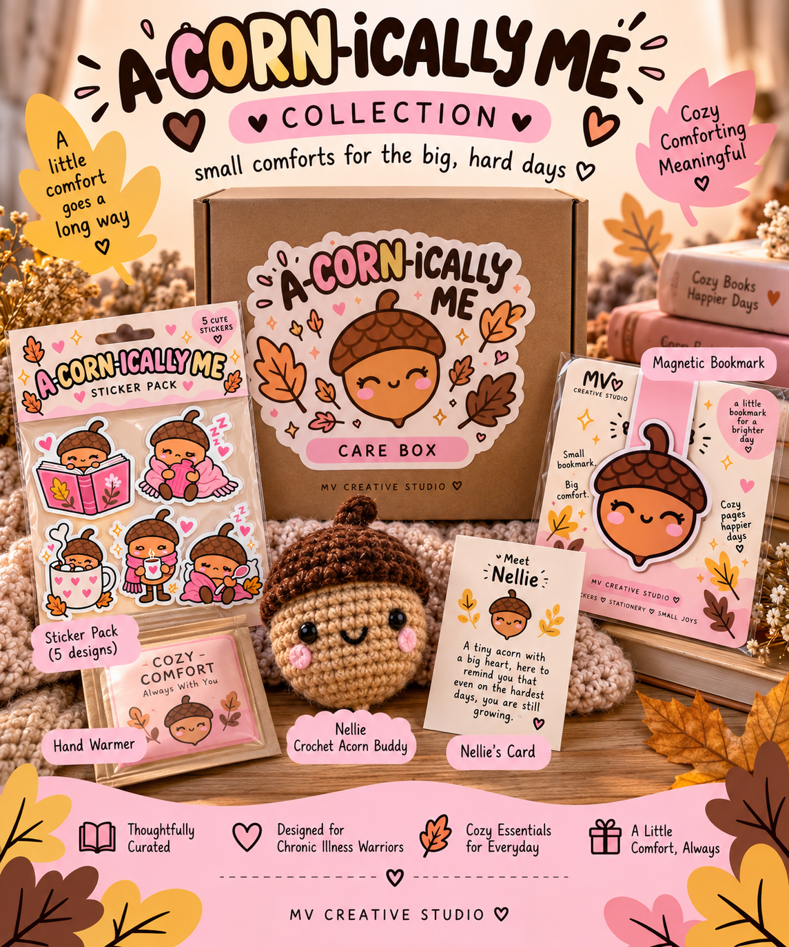 Chronic Illness Care Package | Cozy Comfort Gift Box | Spoonie Gift | A-CORN-ICALLY ME Fall Care Package
