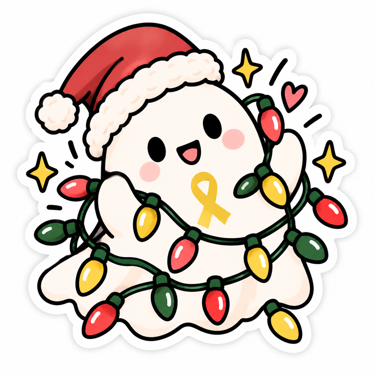 Boo to Endo Christmas Sticker Pack | 5 Endometriosis Awareness Stickers | Chronic Illness Gift | Cute Holiday Ghost Stickers 👻🎄💛