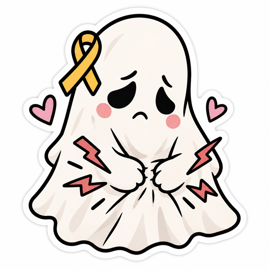 BOO to ADENO Sticker Pack | Adenomyosis Awareness Ghost Stickers | Chronic Illness Sticker Set | Spooky Spoonie Gift