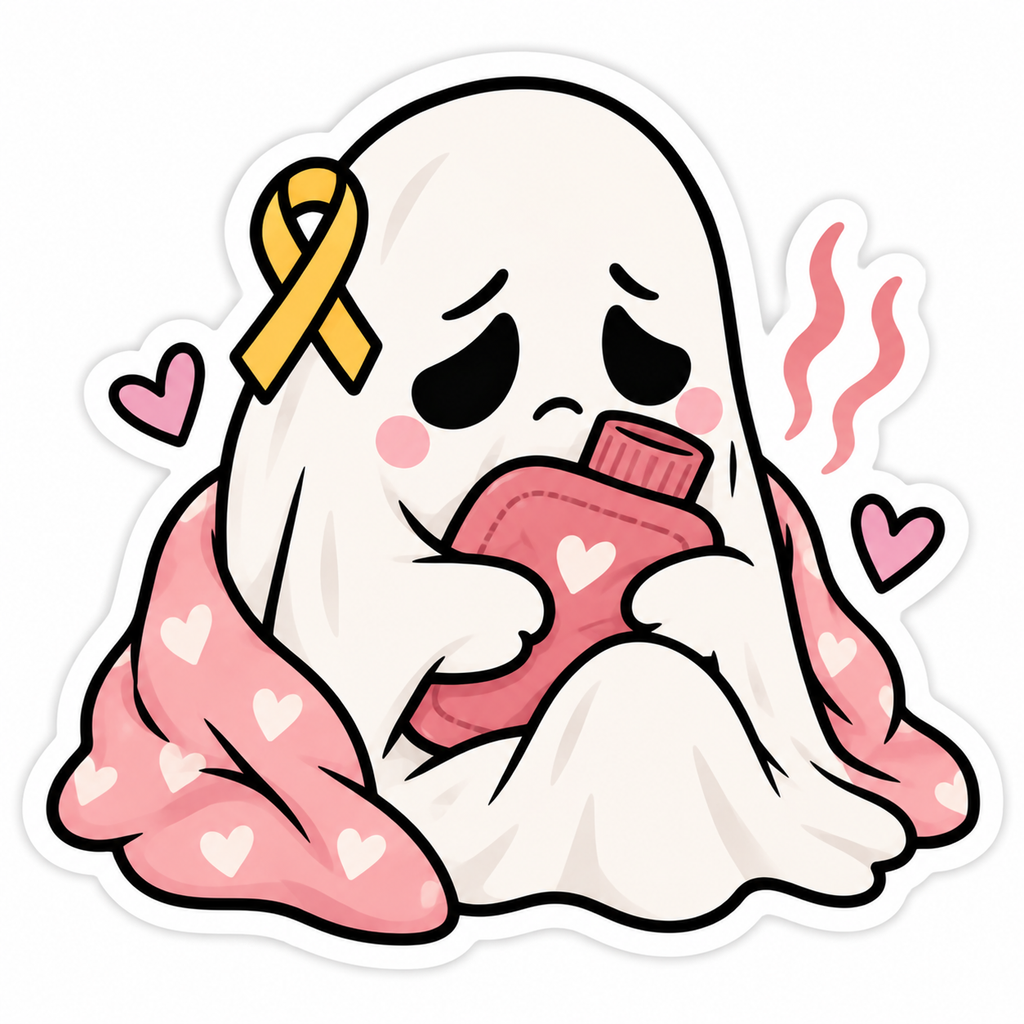 BOO to ADENO Sticker Pack | Adenomyosis Awareness Ghost Stickers | Chronic Illness Sticker Set | Spooky Spoonie Gift