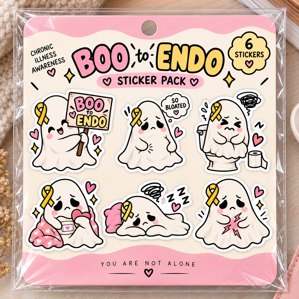 BOO to ENDO Sticker Pack | Halloween Endometriosis Awareness Gift