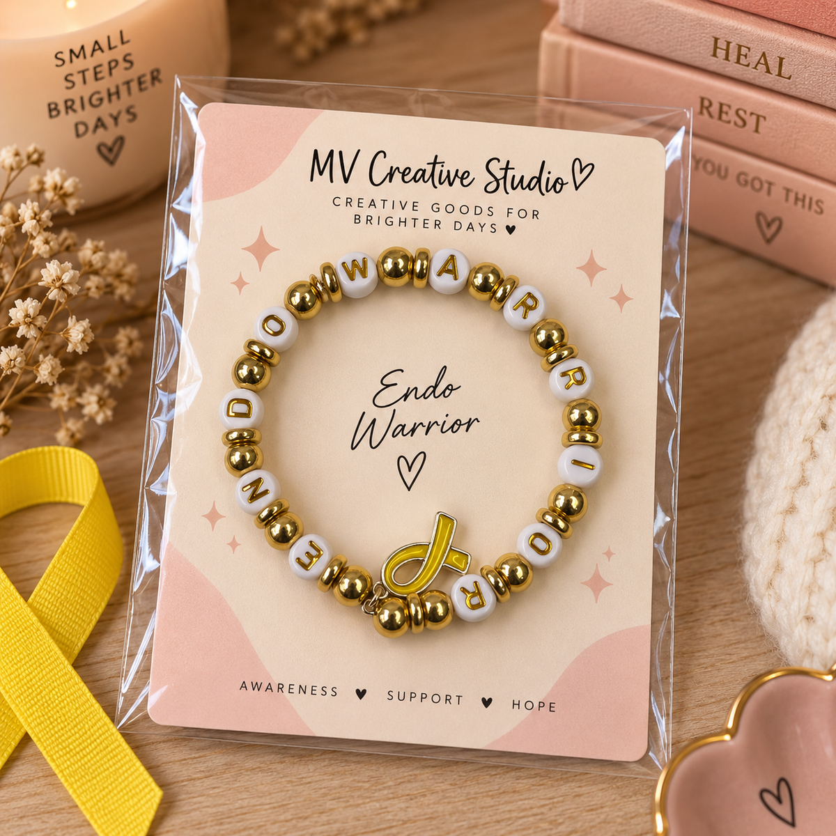 Endo Warrior Stretch Bracelet | Endometriosis Awareness Gift