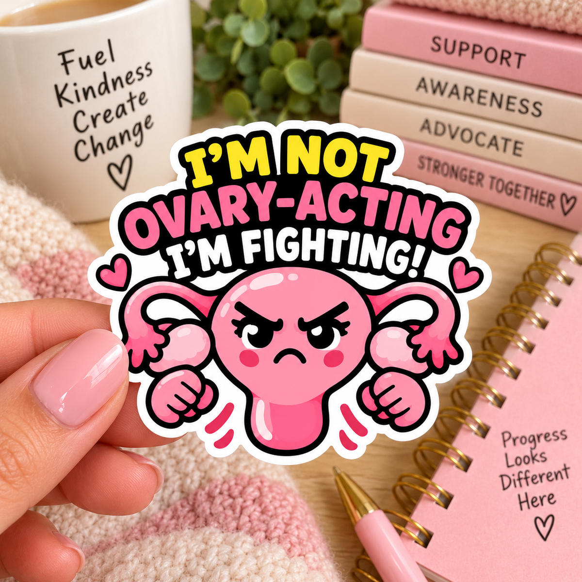 I’m not Ovary-Acting Sticker | Endometriosis Awareness Gift