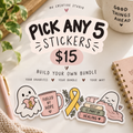 Pick Any 5 Stickers | Build Your Own Sticker Bundle | Chronic Illness Stickers | Custom Sticker Pack