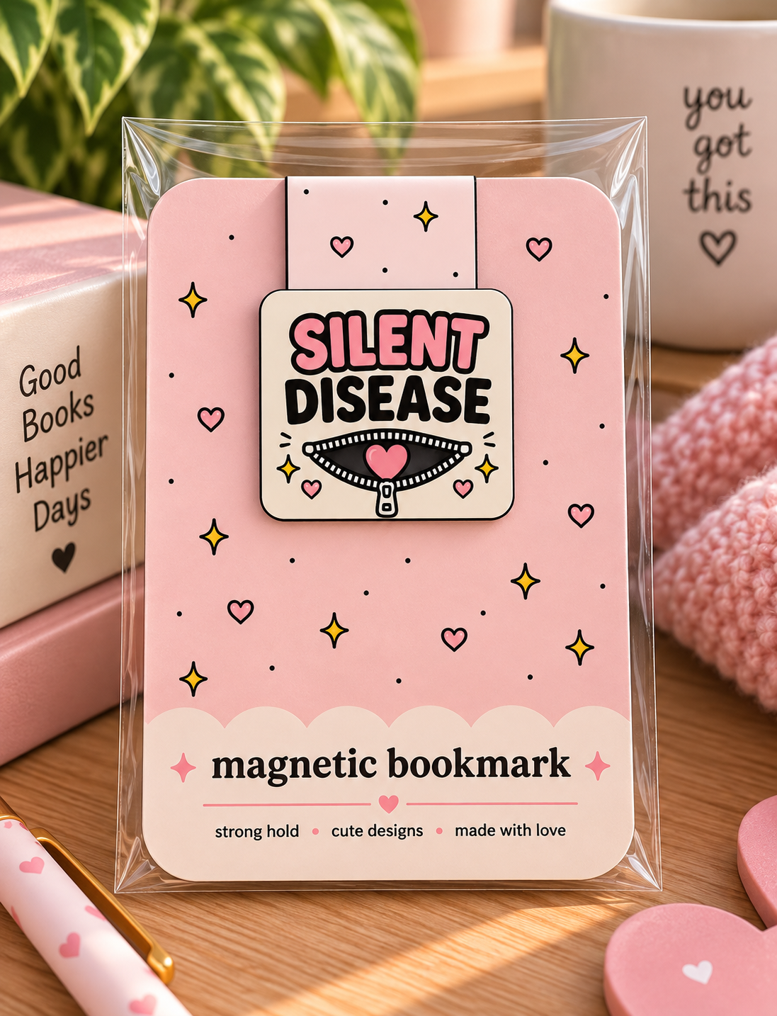 Silent Disease Magnetic Bookmark | Chronic Illness Awareness Gift | Invisible Illness Bookmark | Self Care Reader Gift