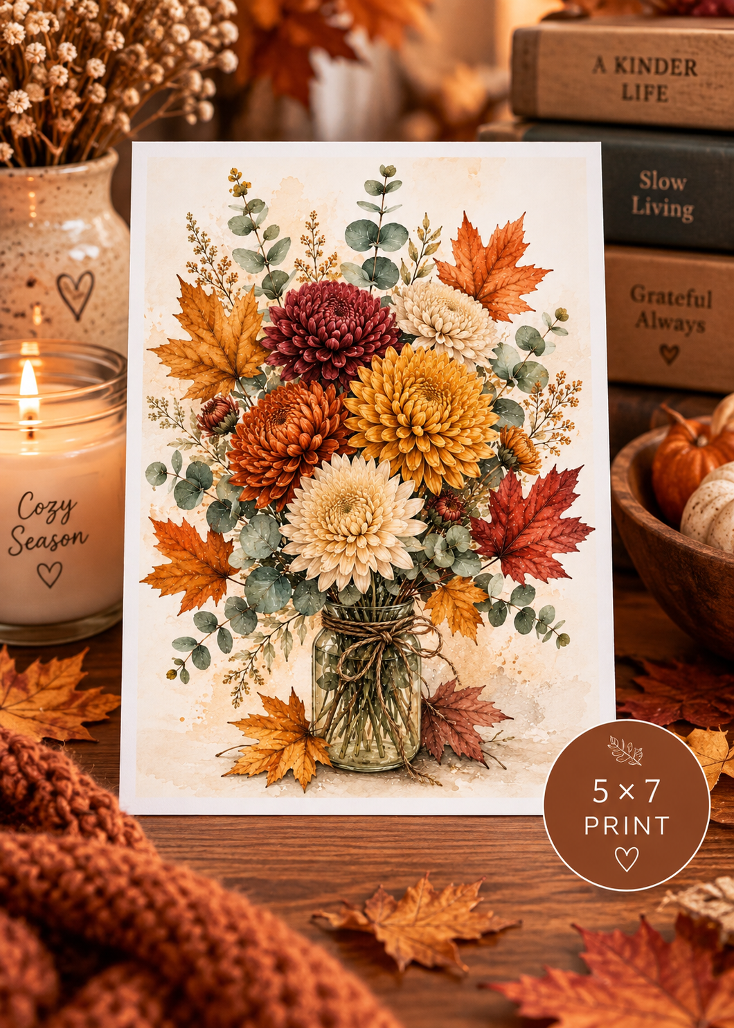 Autumn Bouquet — 5x7 Botanical Art Print | Botanical Wall Art