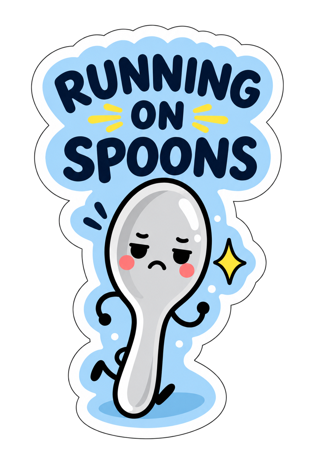 Running on Spoons Glossy Sticker | Chronic Illness Spoonie Gift