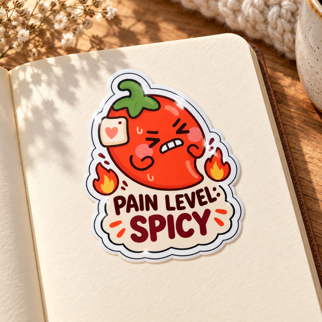Pain Level Spicy Sticker | Chronic illness Gift