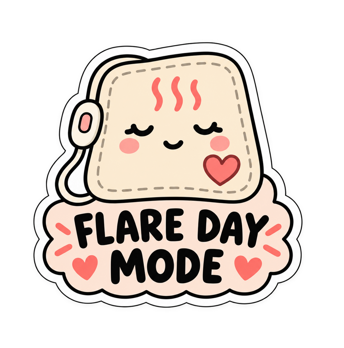 Flare Day Mode Glossy Sticker | Heating Pad Chronic Illness Gift