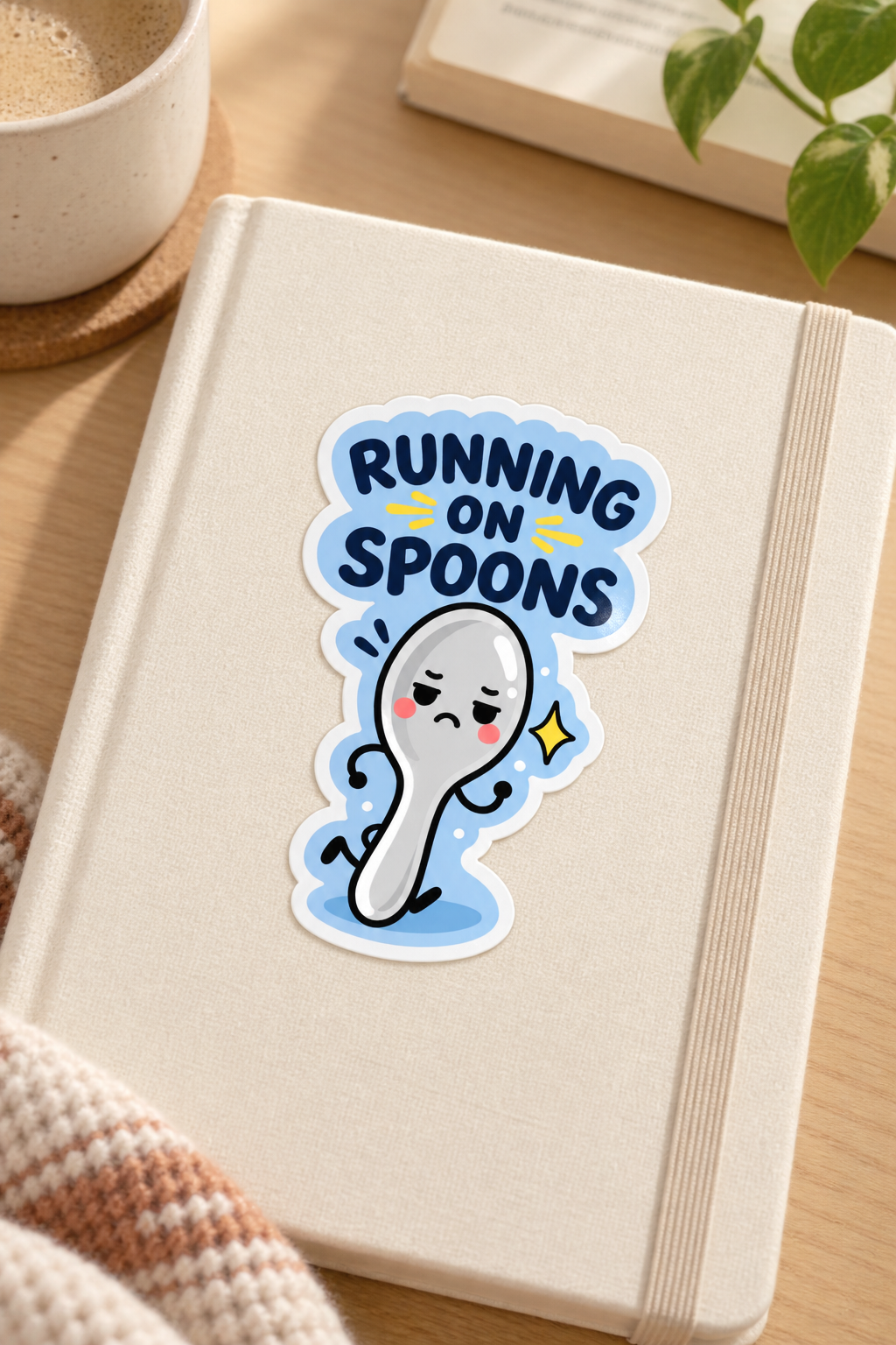 Running on Spoons Glossy Sticker | Chronic Illness Spoonie Gift