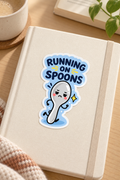 Running on Spoons Glossy Sticker | Chronic Illness Spoonie Gift