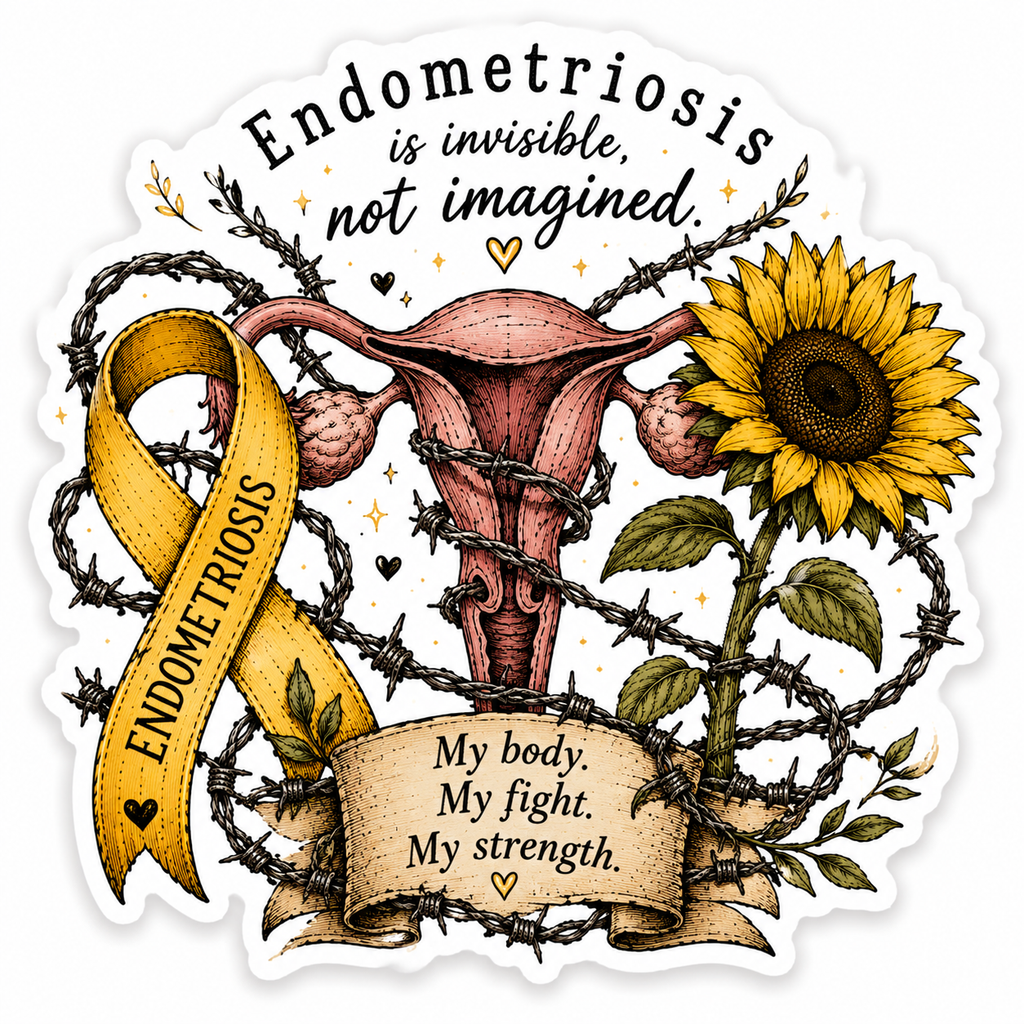 Endometriosis is Invisible | Endometriosis Sticker (4)