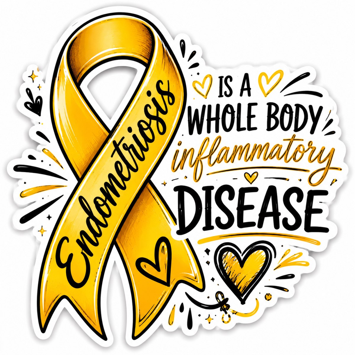 Yellow Ribbon | Endometriosis Sticker (9)