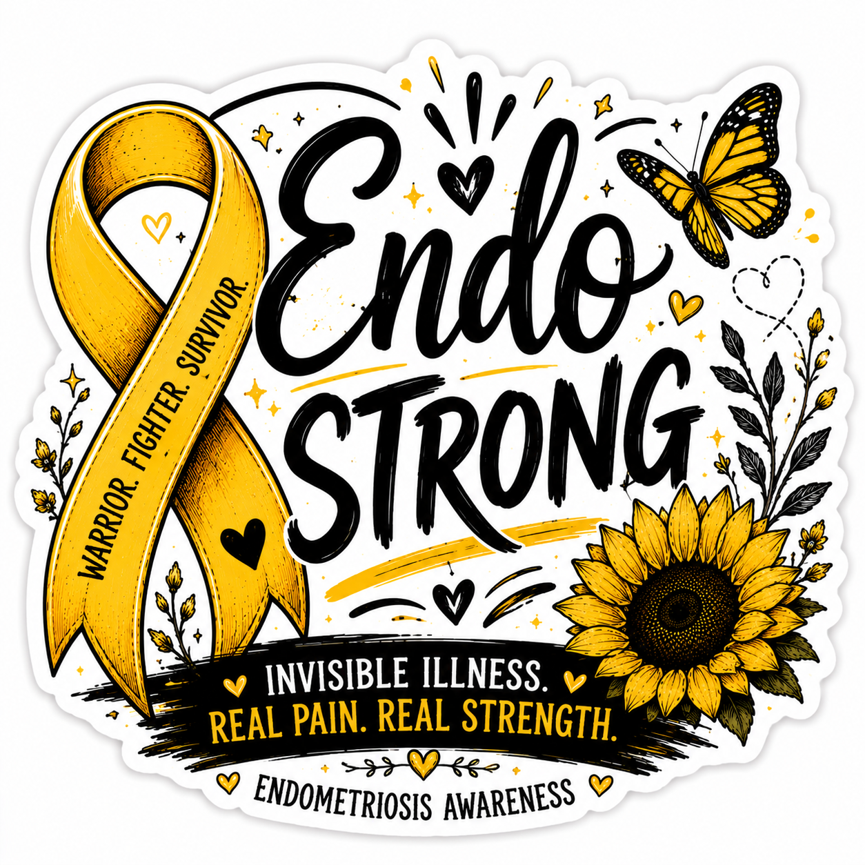 Endometriosis Sticker 11: Endo Strong Invisible