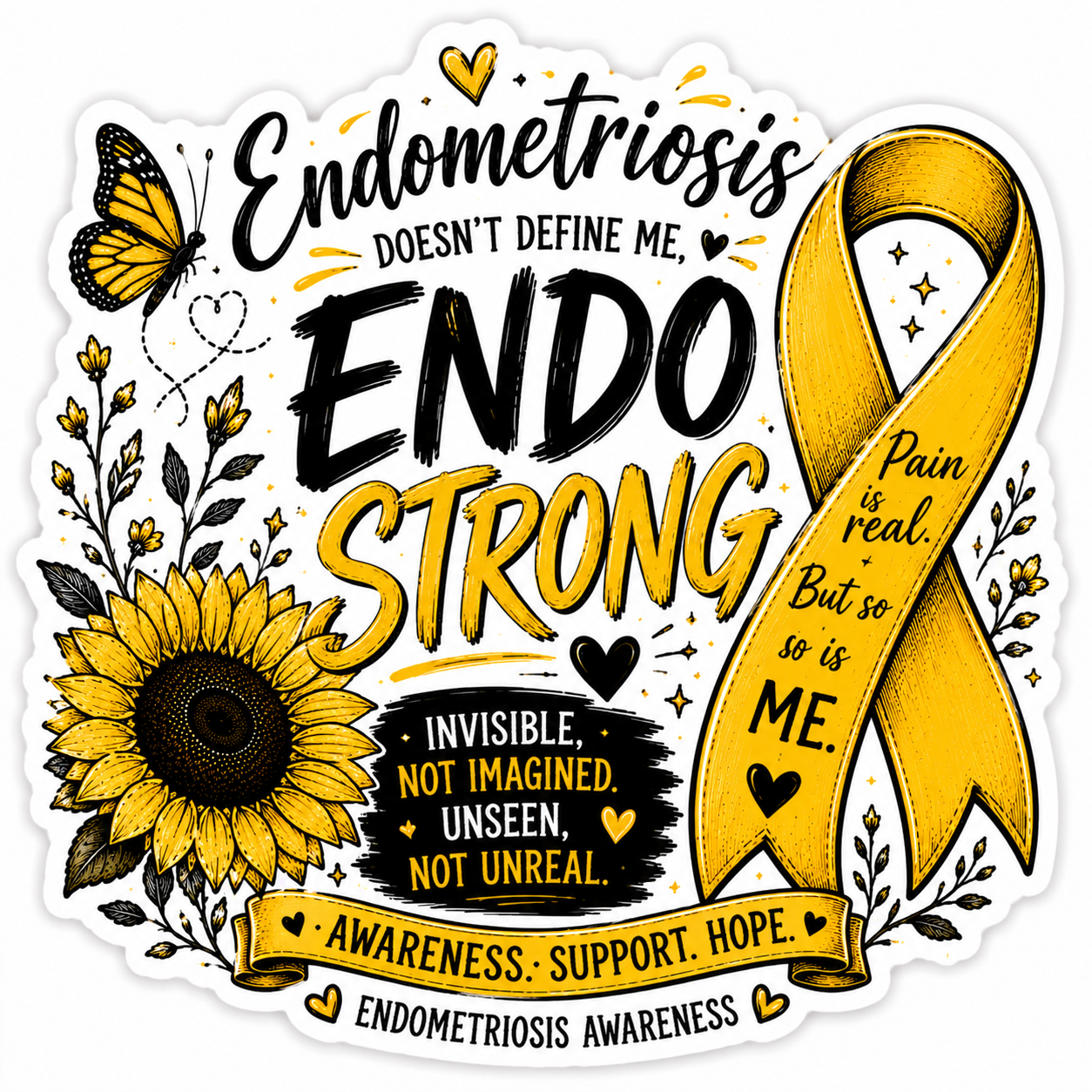 Endometriosis Sticker 13: Endo Strong Awareness