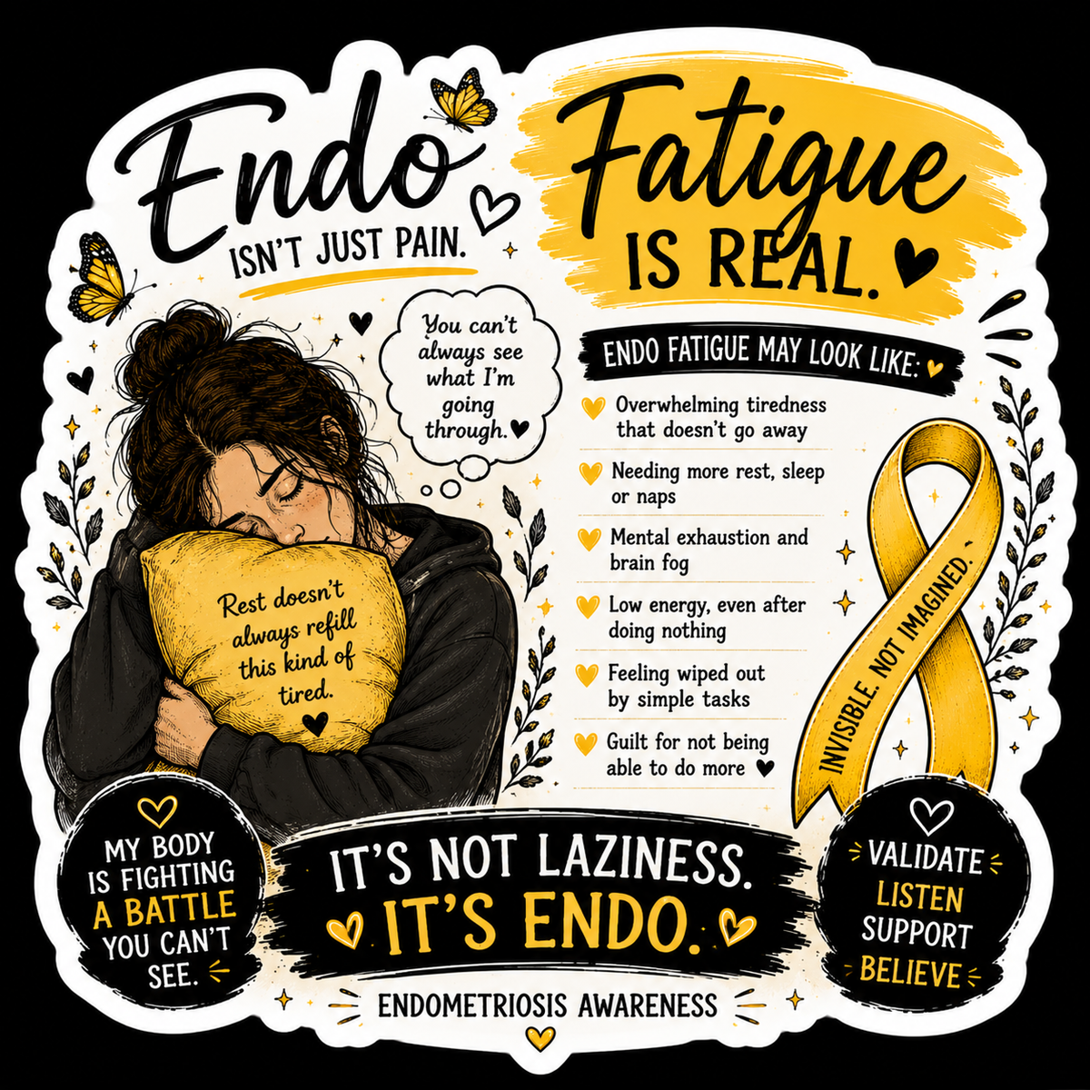 Endometriosis Fatique Sticker (14)