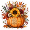 Pumpkin with wildflowers blooming Sticker