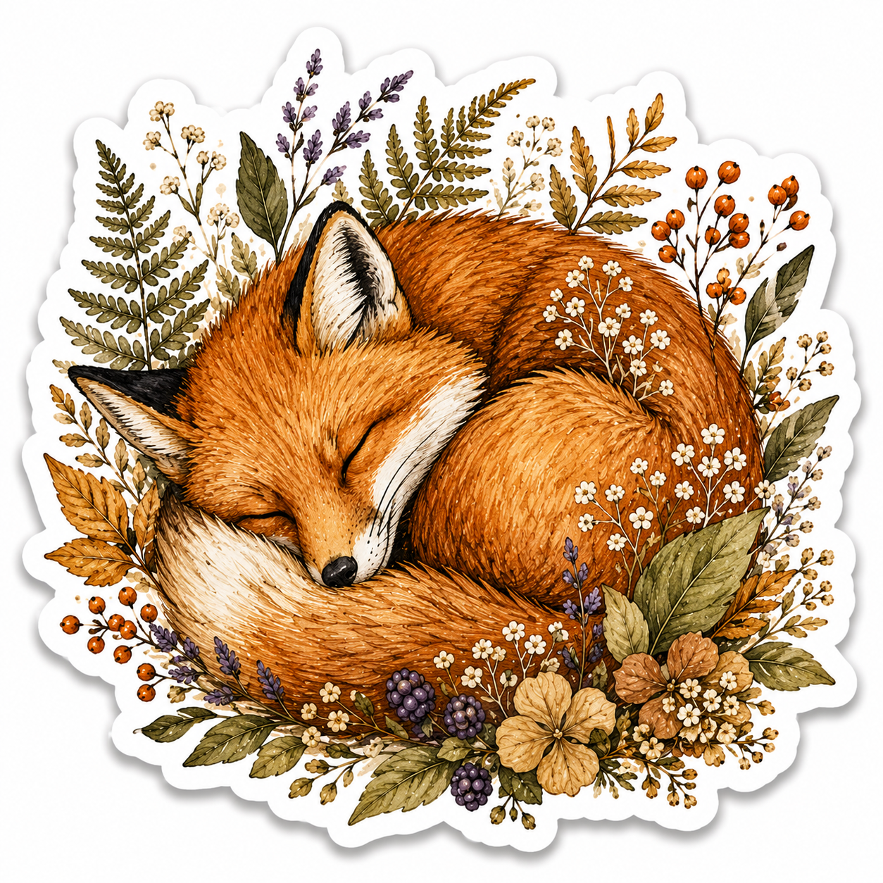 Sleeping Fox Sticker