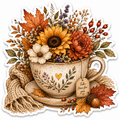 Cozy Autumn Teacup Sticker